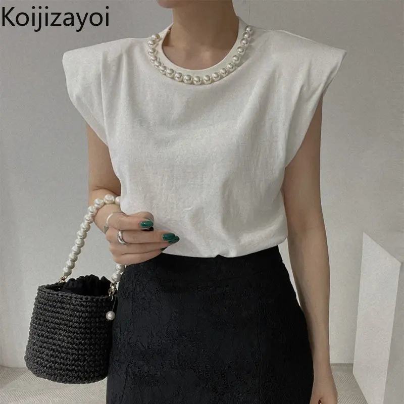 

Koijizayoi Women Solid Summer Tshirts Short Sleeves Peal O Neck Casual Loose T-shirts Tops New Chic Korean Outwear Tees Tops