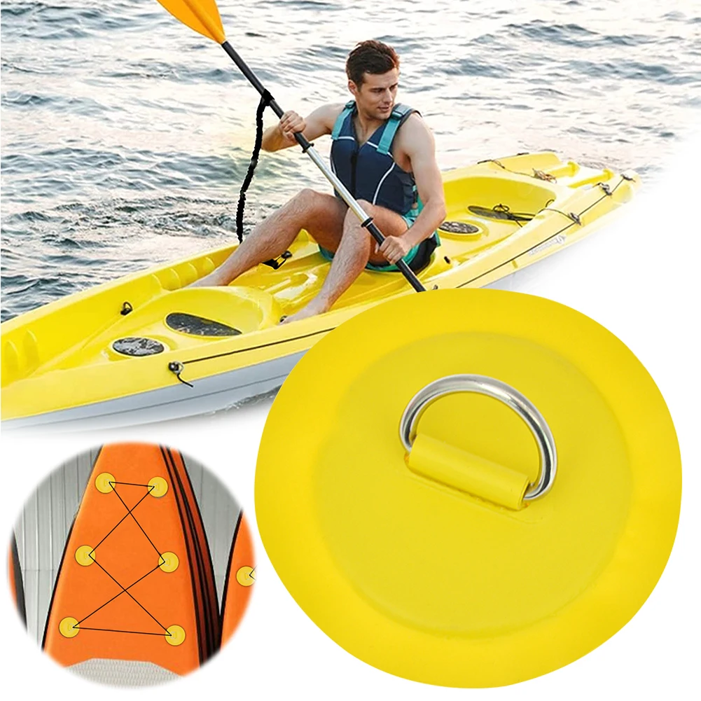 1-5Pcs Surfboard 8cm D-Ring Patch Boat Kayaking SUP D Ring PVC Patch Deck Rigging Rope Ring Buckle Inflatable Boat Accessories