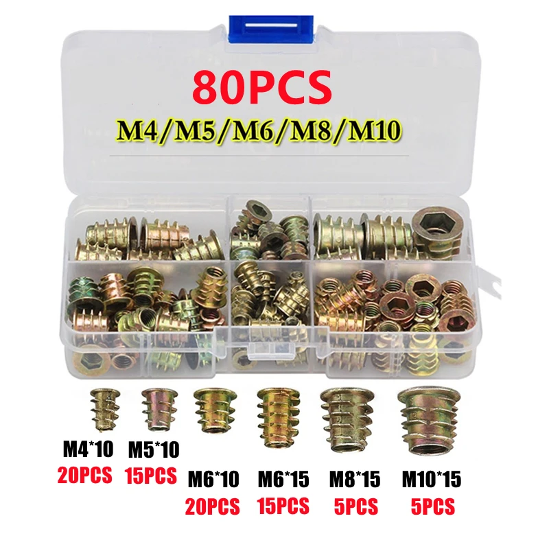 230 piezas /M5/M6/M8/M10 tuercas de inserción roscadas, de