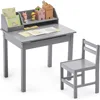 Kid Desk and Chair Set – Bamboo Lift-Top Child Desk with Storage and Hutch, Ideal Kids Desks for Homework, Compact Design 1