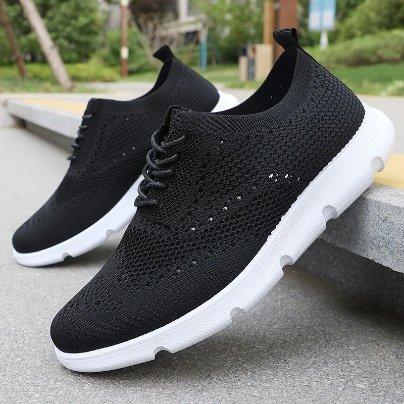 Summer New Lightweight Lace up Casual Men's Shoes Breathable Mesh Lefu Shoes Men's Sports Driving and Walking Shoes