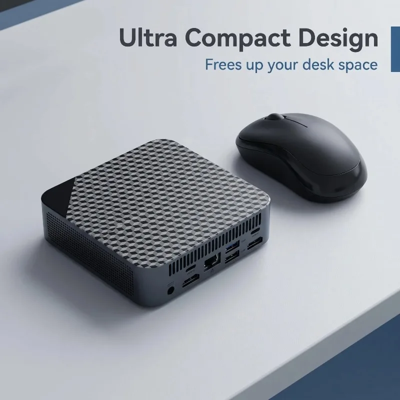 코어 i3-6100 비즈니스 오피스 미니 데스크탑 호스트 컴팩트 PC 유닛 BT5.2 듀얼 기가비트 LAN 트리플 4K 멀티 디스플레이 출력 휴대용