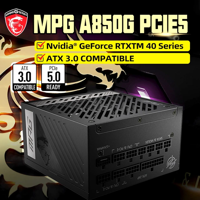 MSI Power Supply MPG A850G PCIE5 Power Supply for PC