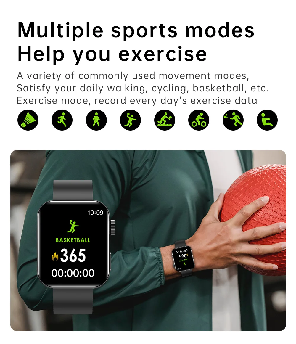 Xiaomi Mijia SmartWatch 2022 New Men Women Bluetooth Call Message Push Heart Rate Monitor Music Sports