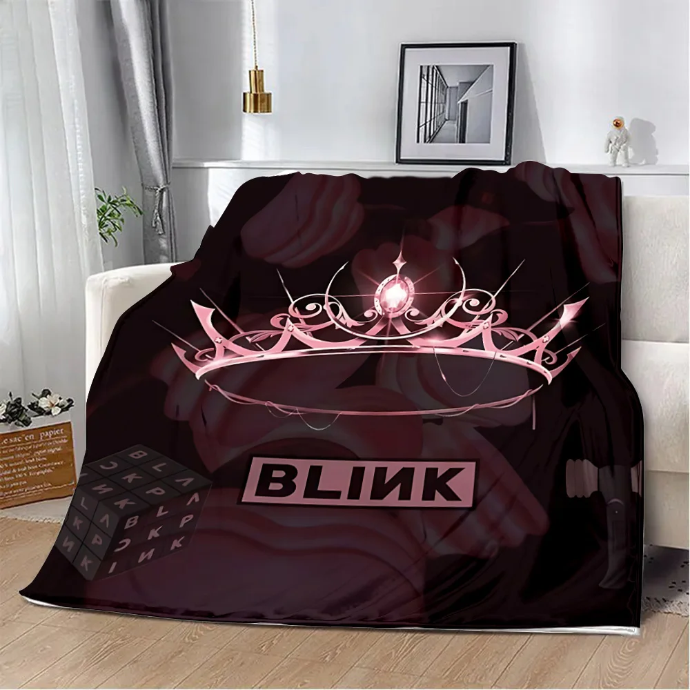 Korean Group Printed Blanket for Bed Sofa Blackpinks and Armchair Picnic Blankets Warm Comfortable Blanket Home Travel Birthday 5