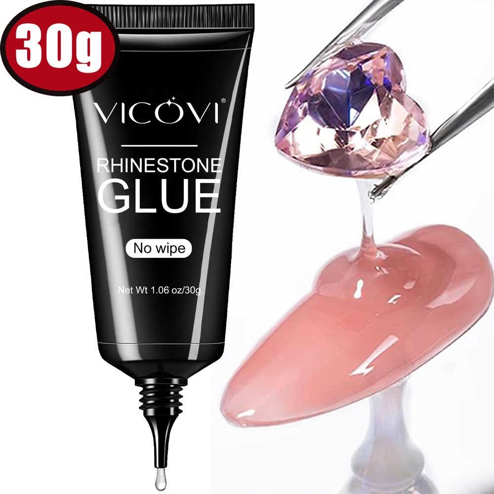 30g Strong Nail Rhinestone Glue Gel for Fake Nails Extension Tubular Design Easy for Beginner Multi-function Glue Manicure Tools Nail Glue