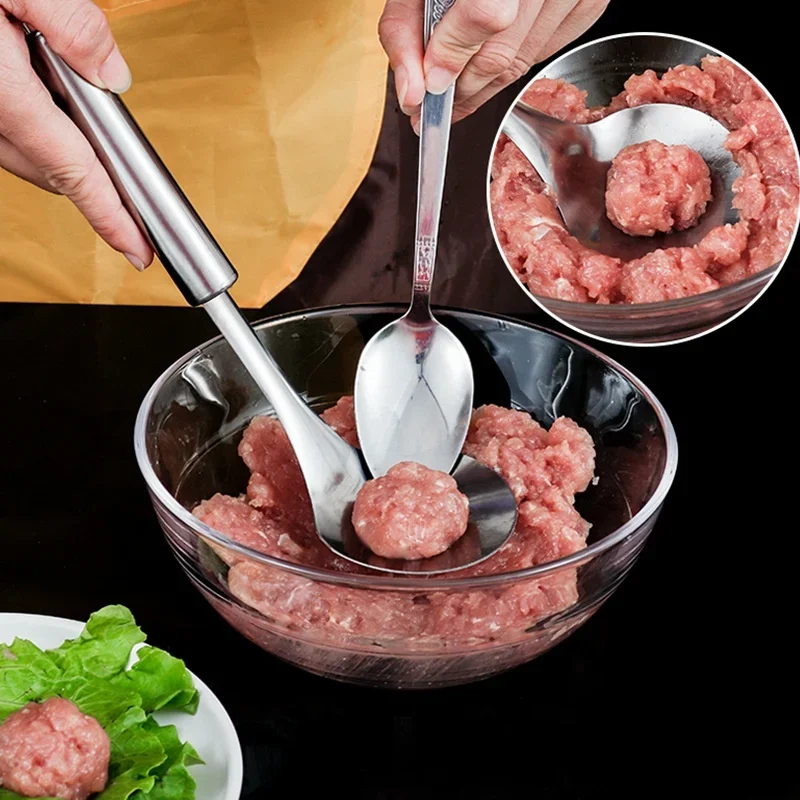 304 Stainless Steel Rice-meat Dumplings Spoon Household Kitchen Production Rice-meat Dumplings Spoon Small Tool Meatball Maker