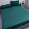 Dark Green Waterproof Polyester Bed Fitted Sheet Mattress Cover Sabana(no pillowcas)90/120/150/160/180/200/220,7 size 3