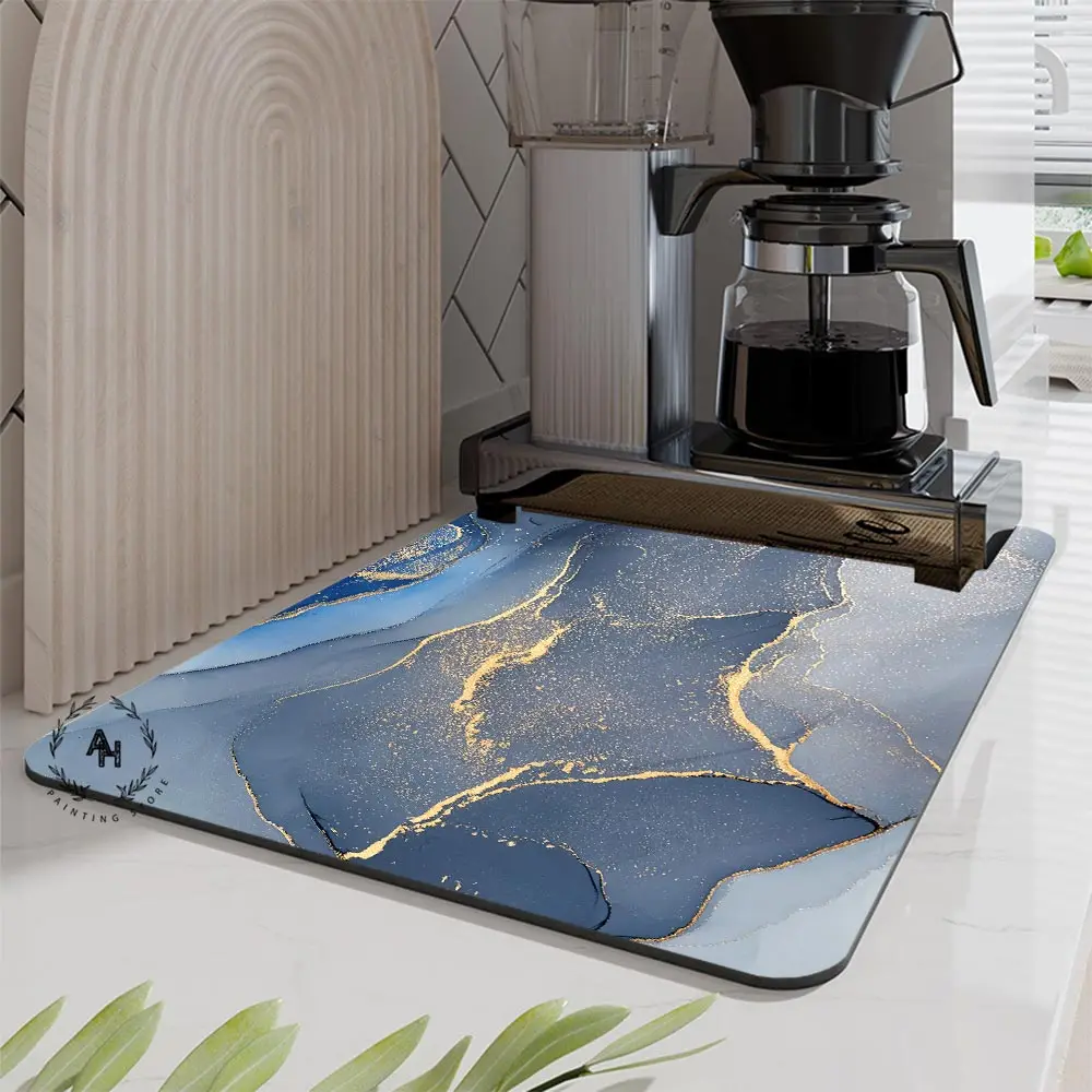 

Super Absorbent Mat Kitchen Bathroom Faucet Countertop Drain Pad Coffee Machine Dishes Bowl Drying Placemat Kawaii Kitchen Decor