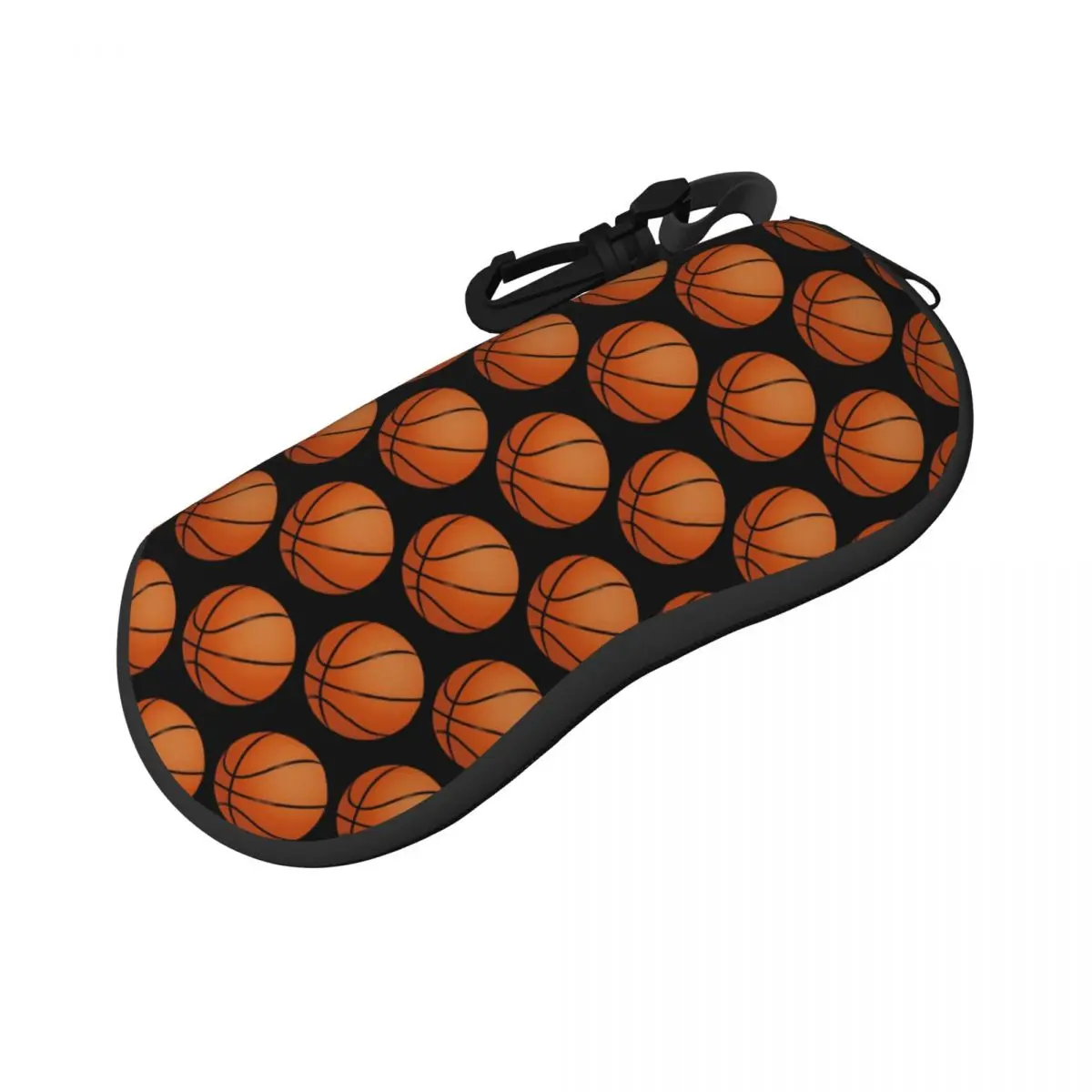Cool Ball Print Horizontal Glasses Case Basketball Balls Soft Reading Sunglasses Pouch Men Women Key Chain Eyewear Box