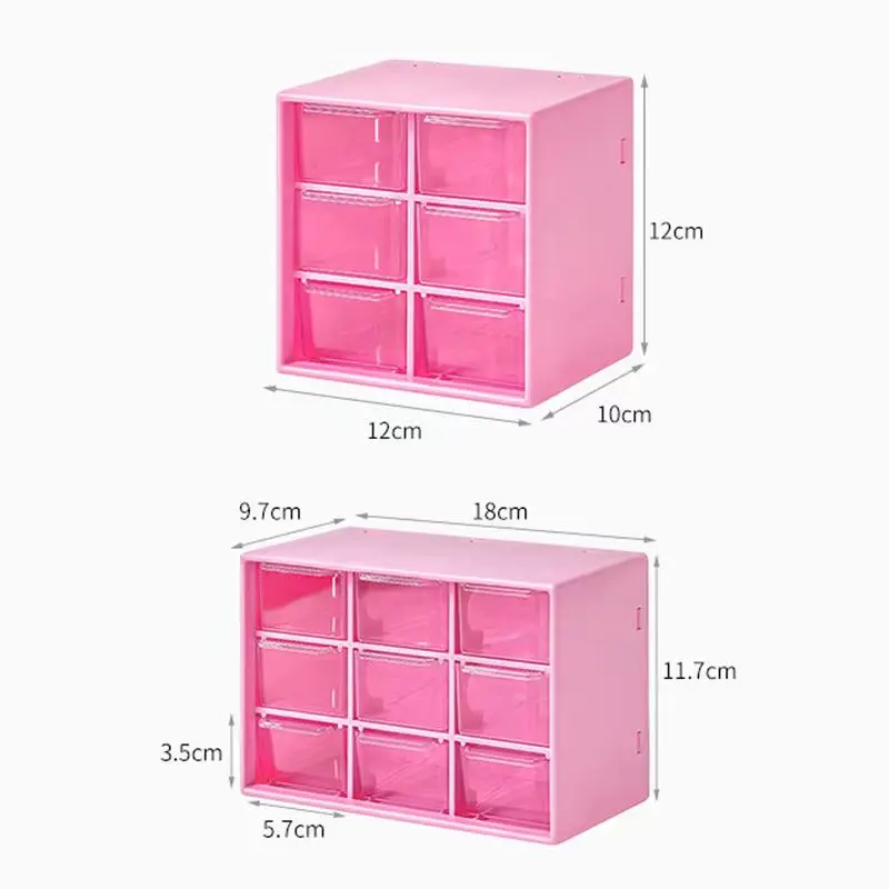 INS 6/9 Grids Dust Proof Drawer Storage Box Stationery Jewelry Hand Ledger Desktop Mini Girl Heart Storage Cabinet storage box
