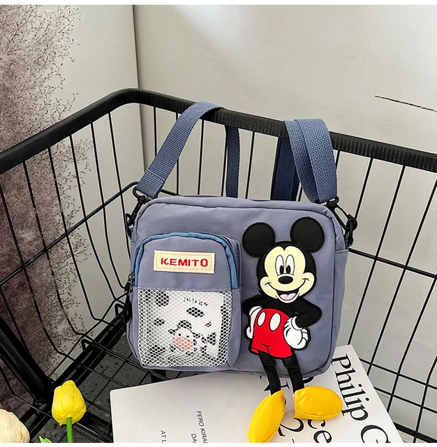 2022 New Disney Shoulder Bags Cartoons Mickey Mouse Nylon Bag Women Messenger Bag Cute Anime Fashion Handbag Gifts for A Girls as3