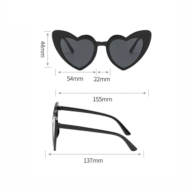 Heart Shaped Sunglasses Women Cat Eye Female Sun Glasses Brand Retro Love Black White Eyewear Men Shade UV400