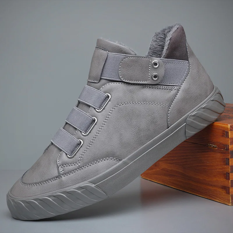 Men's Leather Shoes Korean Trend Comfortable Loafer Men Shoes British Fashion Men High Top Sneakers New Moccasins 2026