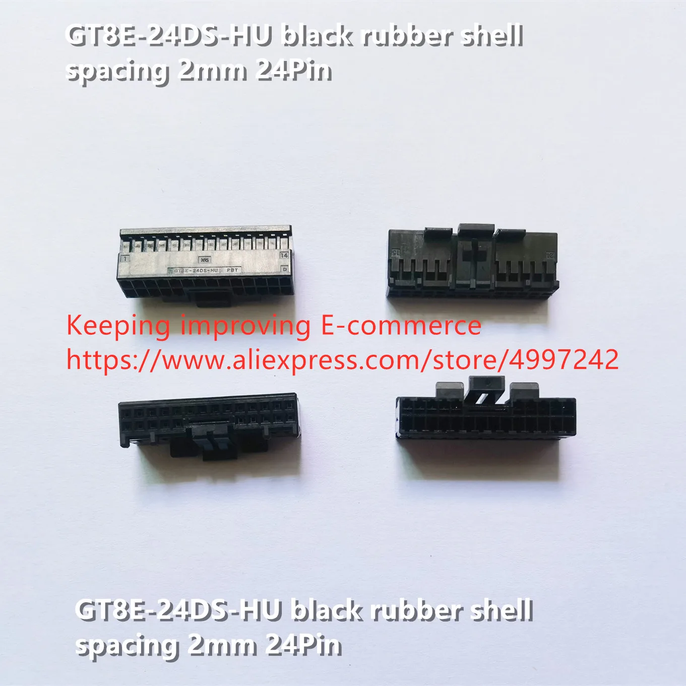 

Original new 100% GT8E-24DS-HU black rubber shell 2mm spacing 24P connector
