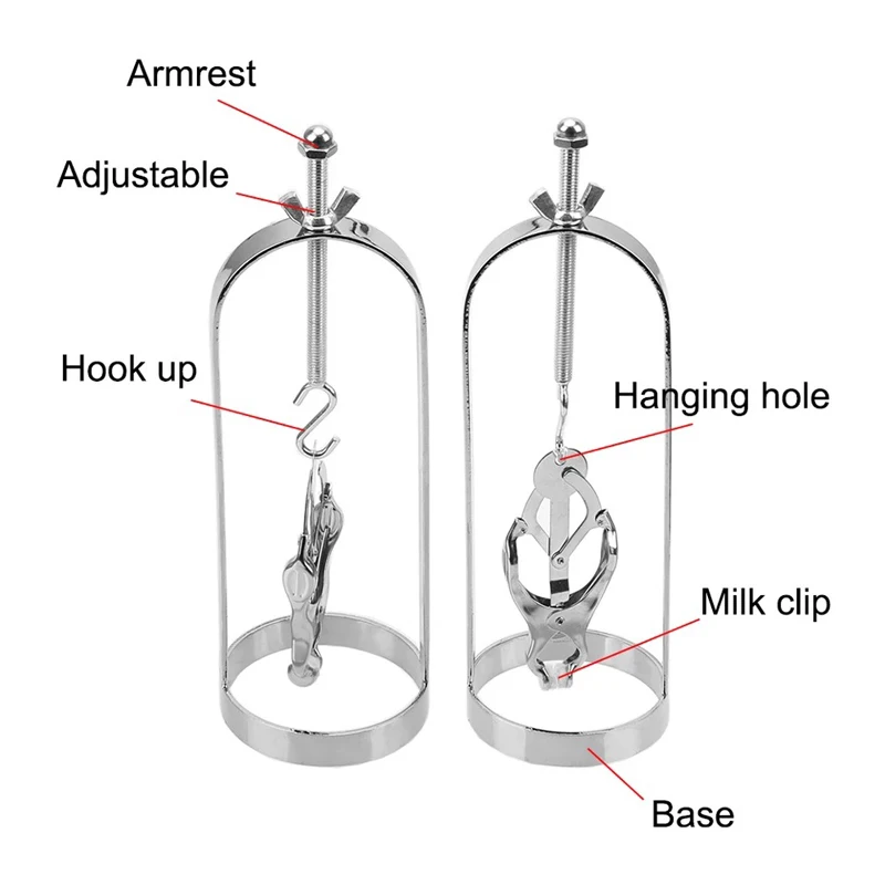 Electric shock nipple clamp rings heavy metal breast squeeze puller E-Stim boobs enlarger massage clips SM female sex tool