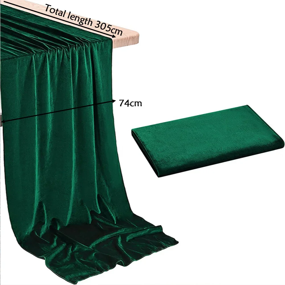 Розкішна 120-дюймова бордова/темно-зелена оксамитова доріжка для весілля · День Святого Валентина · Декор столу для святкової вечірки