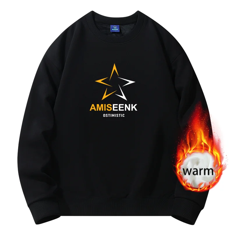 

Winter Clothes for Men Harajuku Top New 2023 Designer Clothes Men Round Neck Sweater Cotton Loose Plush Graphic Sweatshirt