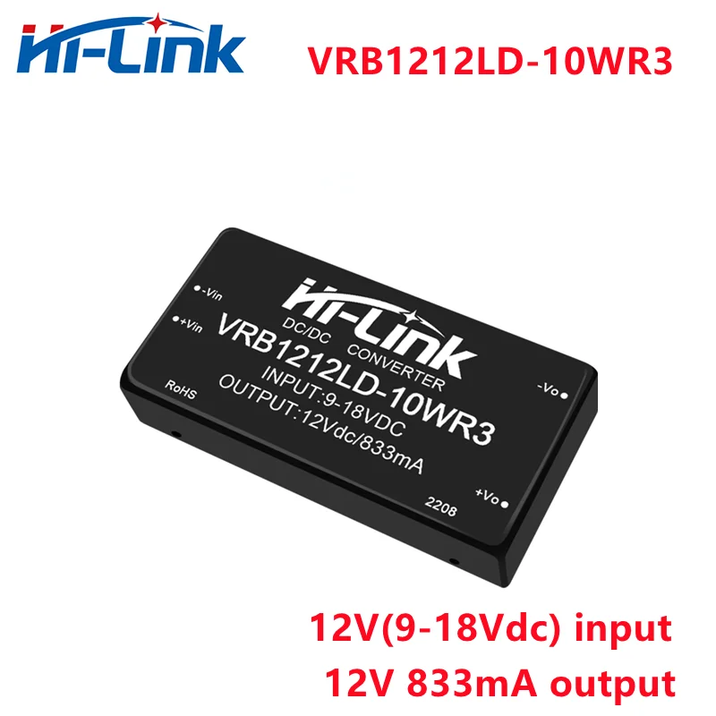 Hi-Link 12/24/48V to 5/12/15/24V 10W DCDC Isolated Converter VRB1205LD-10WR3 VRB4805LD-10WR3 DCDC Switching Power Supply Module
