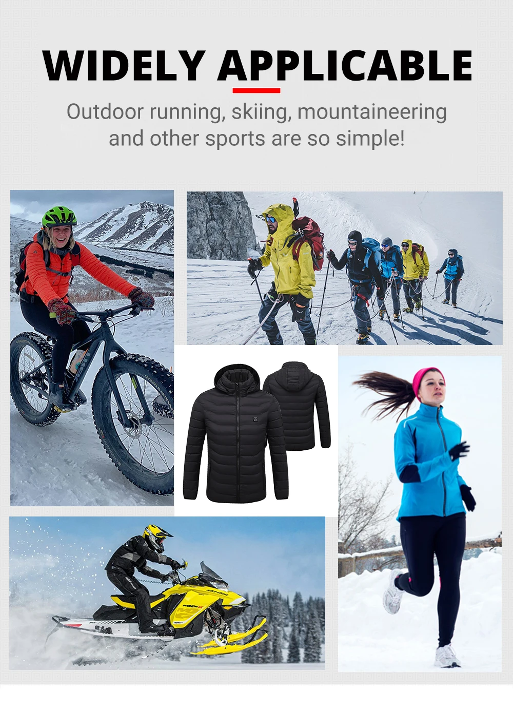 21 Areas Heating Jackets USB Hooded Heated Jacket Men Warm Vest Hiking Camping Winter Outdoor Heated Clothing