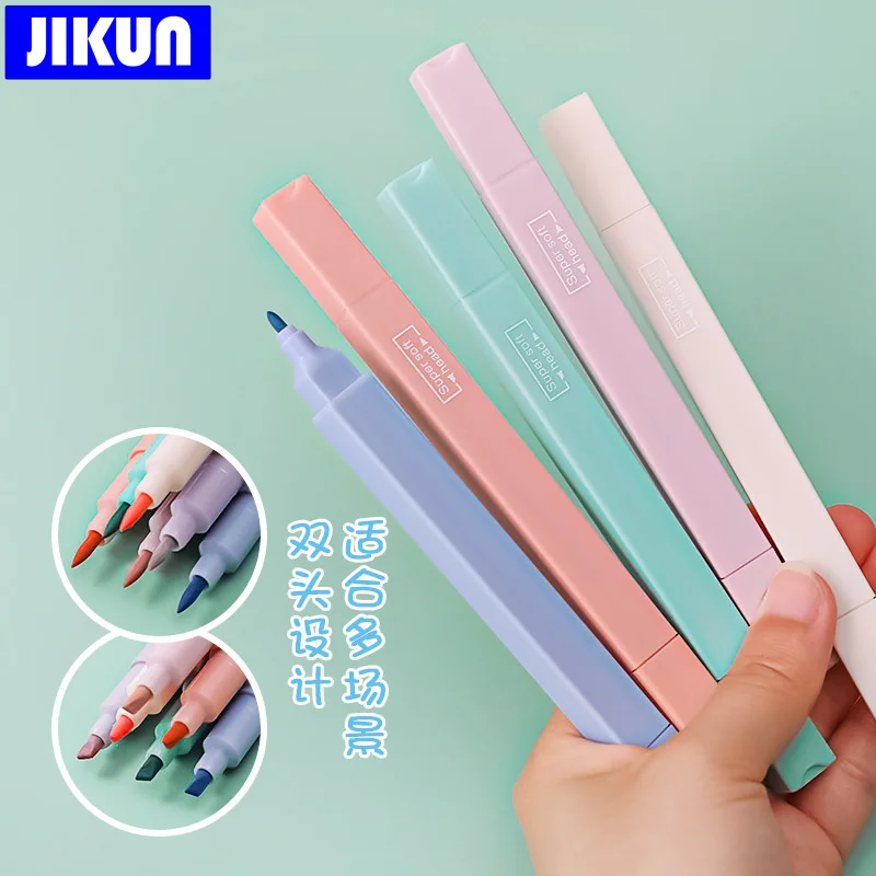 하이라이터 펜 파스텔 컬러 귀여운 문구, 학생 학교 매직 스케치, 그래피티 곡선 라이너 마커