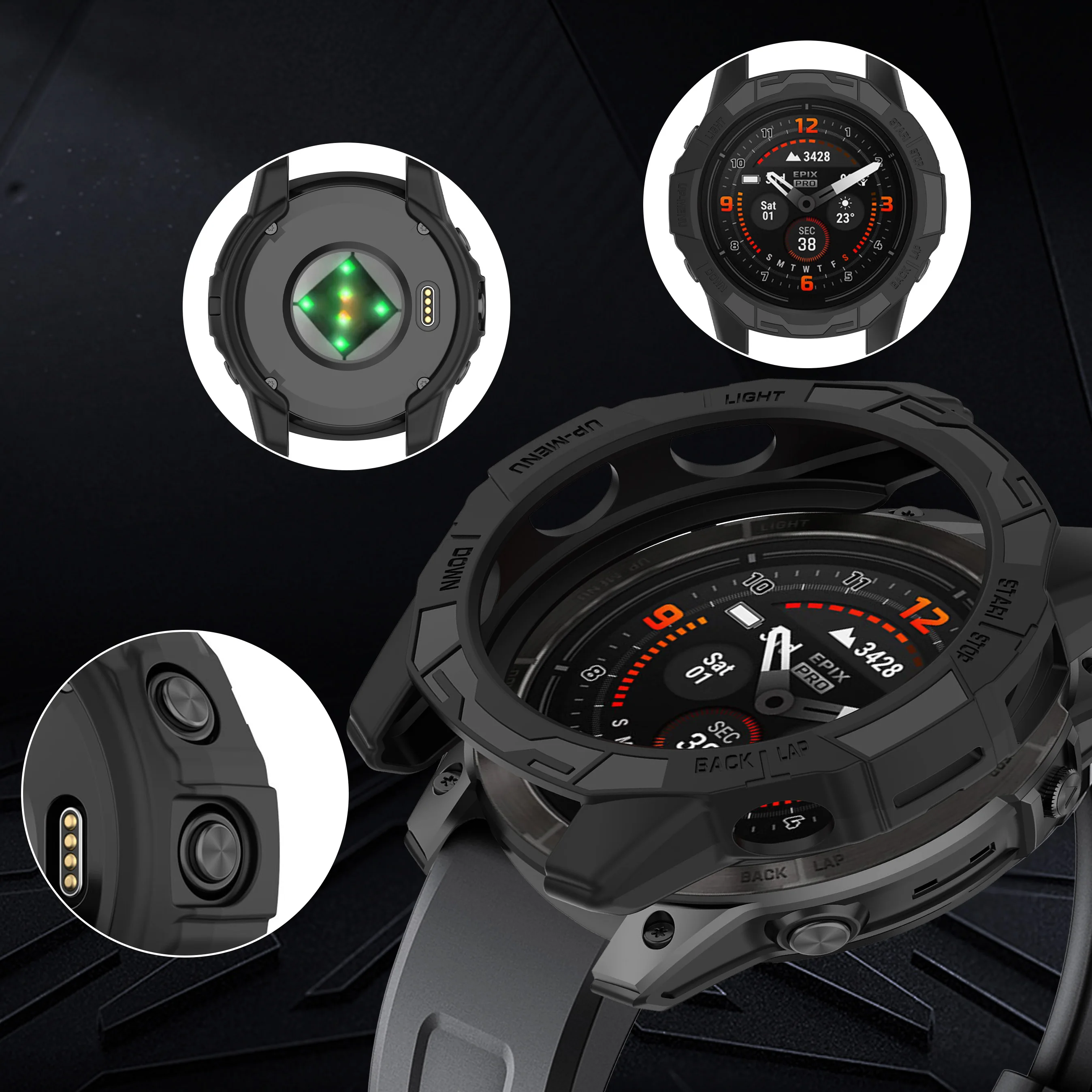 Custodia Protettiva Chofit Per Garmin Epix Pro/Fenix 7 - TPU, Antiurto, Nero - Foto 7