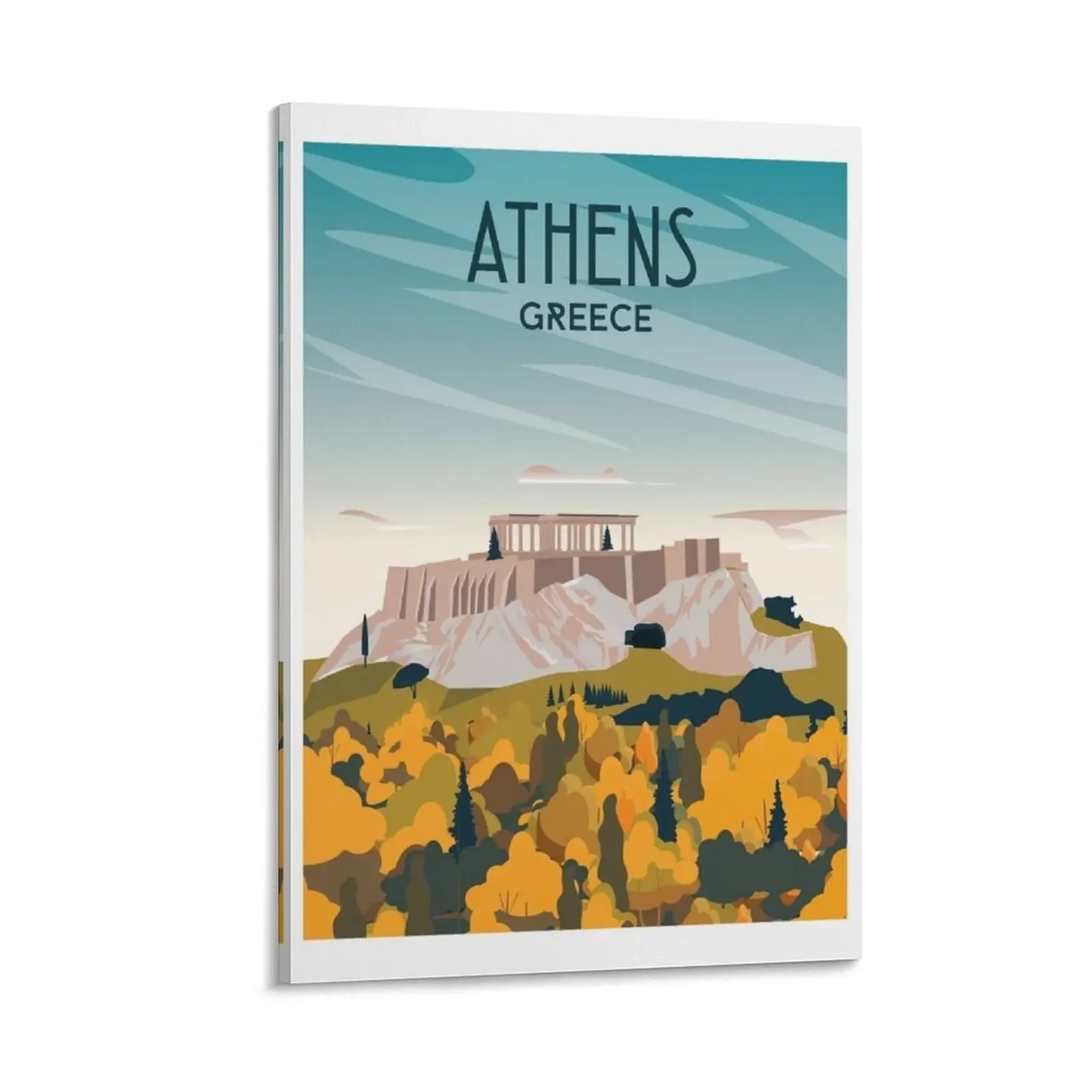 

Greece Travel Poster Athens Acropolis Canvas Painting wallpapers home decor home and decoration