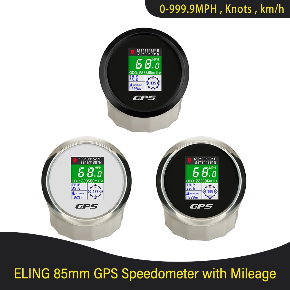 New 52mm 85mm Digital GPS Speedometer ODO With Longitude Latitude