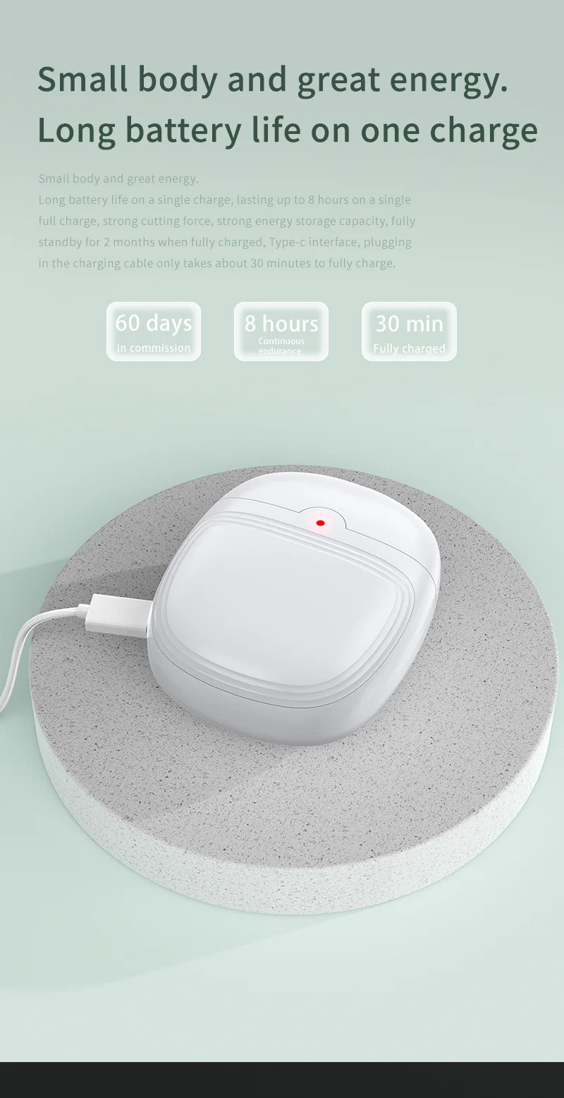 2 in 1 네일 트리머 그라인더 전동 손톱깎이 LED 라이트 네일 광택기 USB 충전식  성인 노인용
