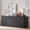 64" Sideboards with Storage, Adjustable Shelves, Wooden Vertical Striped Cabinet, Accent Cabinet, Modern Sideboards 1