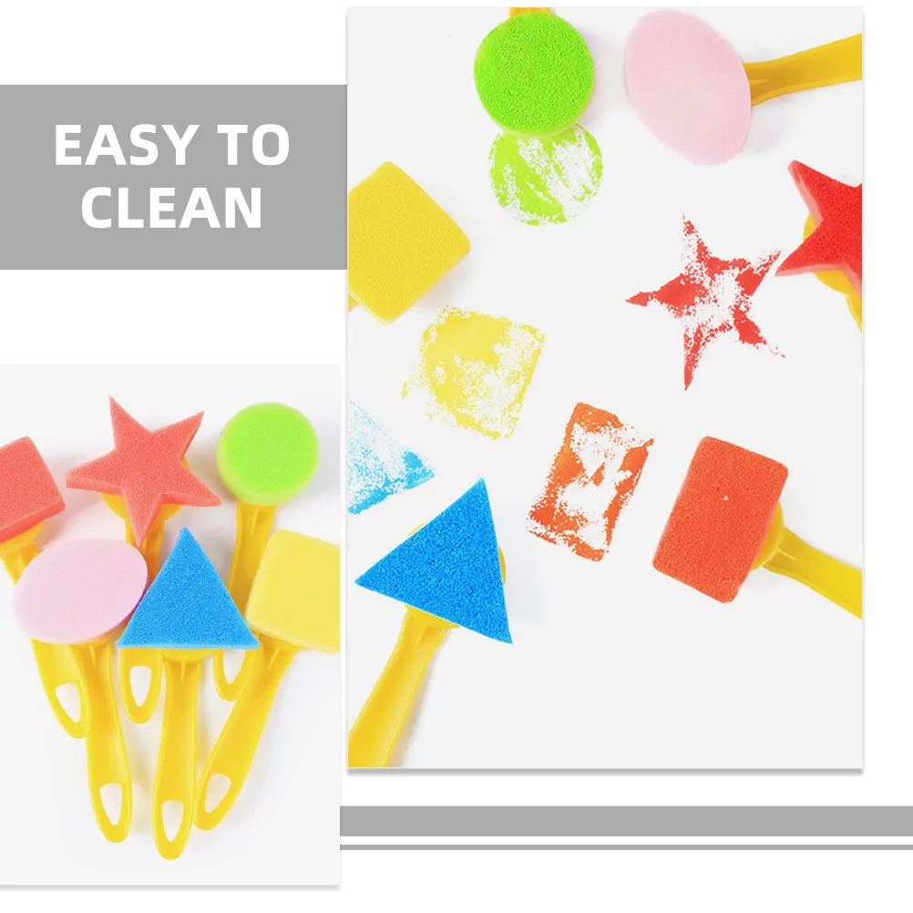6Pcs 플랫 스폰지 페인팅 브러쉬 아크릴 아트 용 폼 스폰지 DIY 페인팅 공예 드로잉 용품 폼 페인트 스폰지
