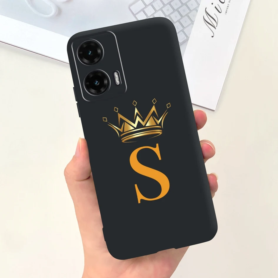 Chic Crown Letters Soft Silicone Back Cover for Moto G35 5G - 2024 Edition