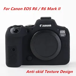Soft Silicone Armor Skin Protective Camera Case (EOS R6II Black)