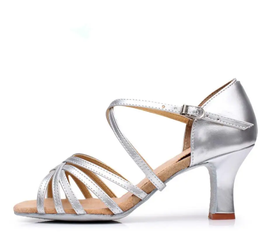 Dance Shoes Woman's Latin Jazz Ballroom Salsa Dancing Sandals 7 Colors 5cm/7cm Medium Heeled Soft Suede Sole A01D