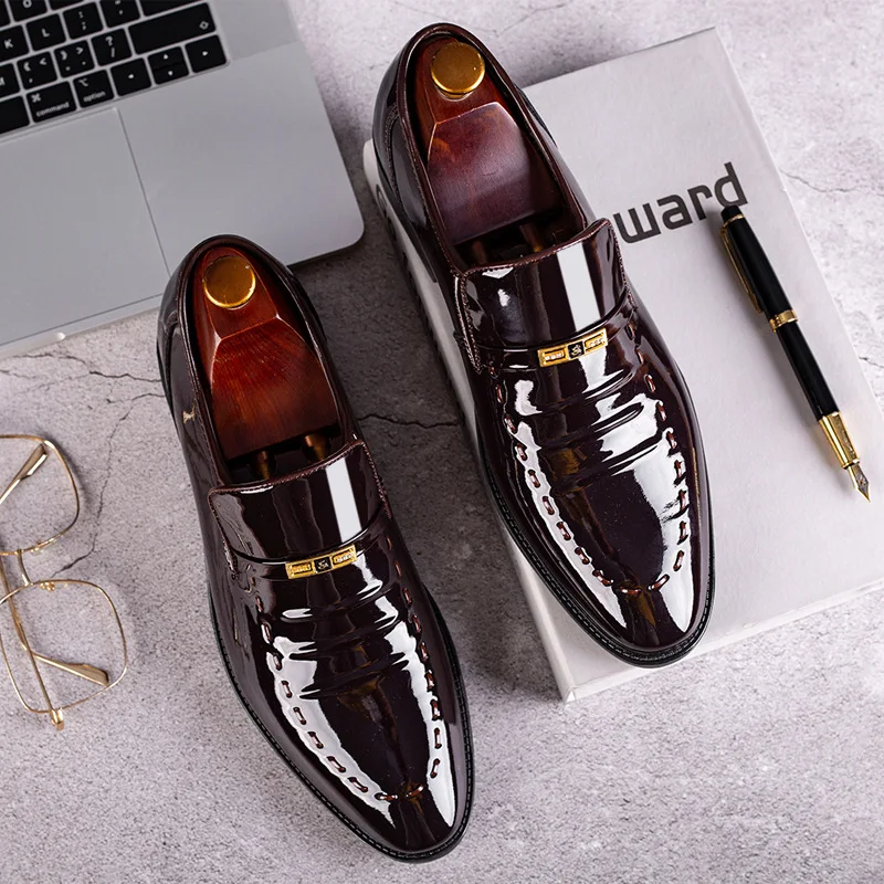 38-49 Classic Business Dress Men Shoes Formal Slip On Dress Shoes Mens Oxfords Footwear Elegent Leather For Men Loafers