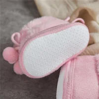 Suefunskry Toddler Baby Girls Boys Boots Winter Warm Soft Sole Fluffy Lace up Boots Cute Plush Pom Decoration Non Slip Shoes 4