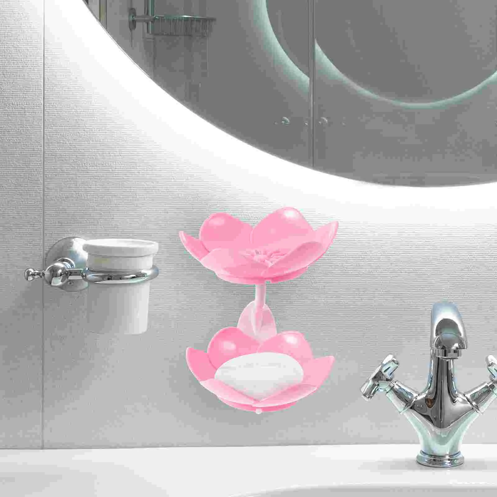 

Self Draining Soap Dishes Wall Hanging Hooks Double Layer Non-slip Storage Container