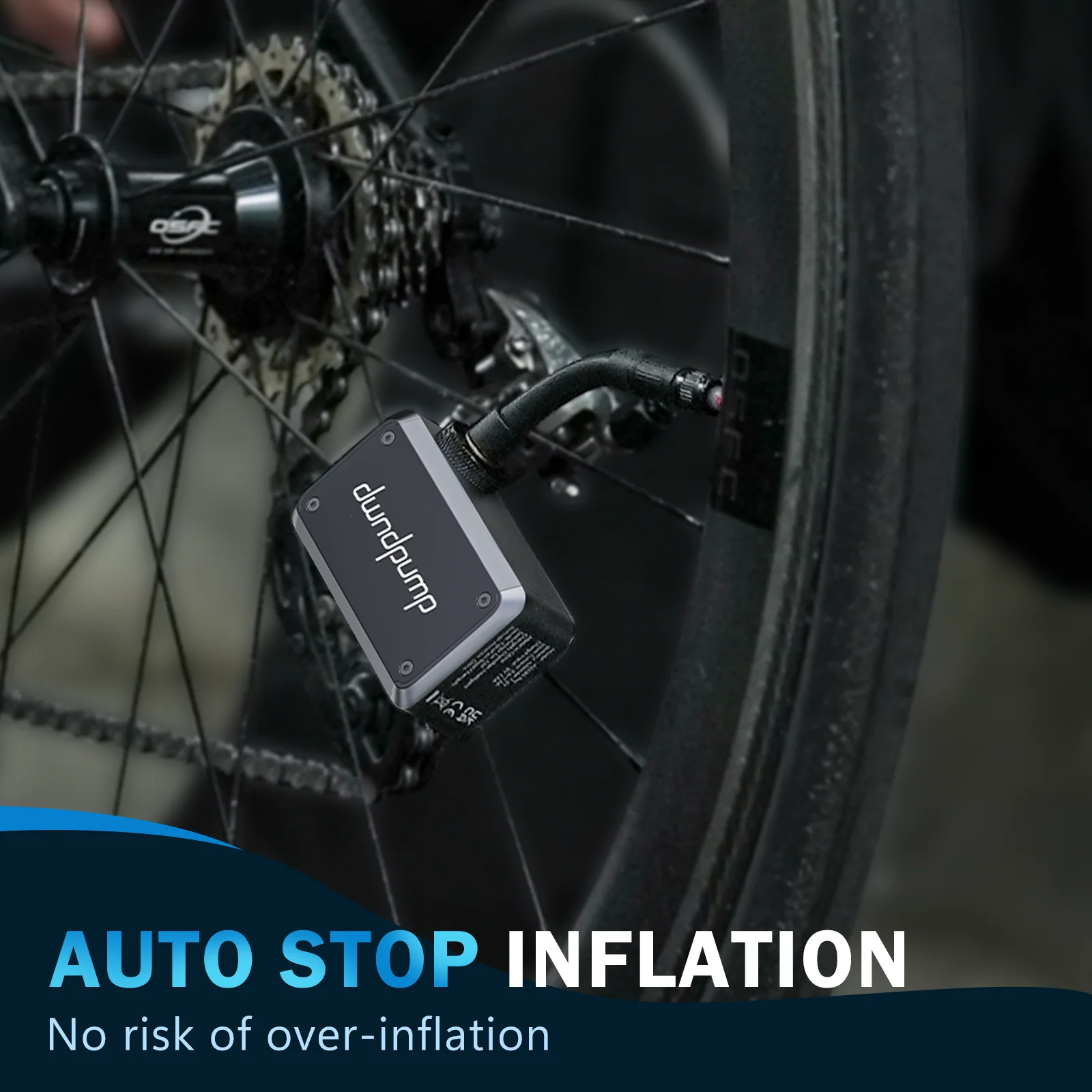 Pompa Elettrica Per Bici Portatile – Mini Pompa Ricaricabile, Manometro LED, Auto Stop, Fino A 120 PSI, Con Valvola Presta E Schrader