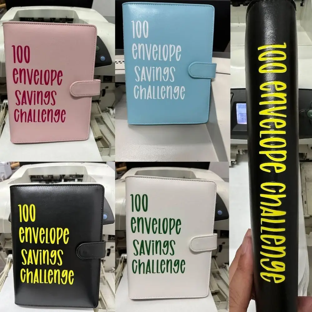 

PVC 100 Envelope Challenge Binder Funny Leather A5 Budget Binder with Cash Savings Challenges Book Couples