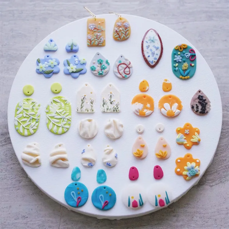 Pottery Polymer Clay Cutter DIY INS French Earrings Geometric shape Cutting Die for Stone Sculpture Jewelry Pendant Making polymer clay tools pottery tools clay sculpting tools pottery sculpting tools clay craft tool