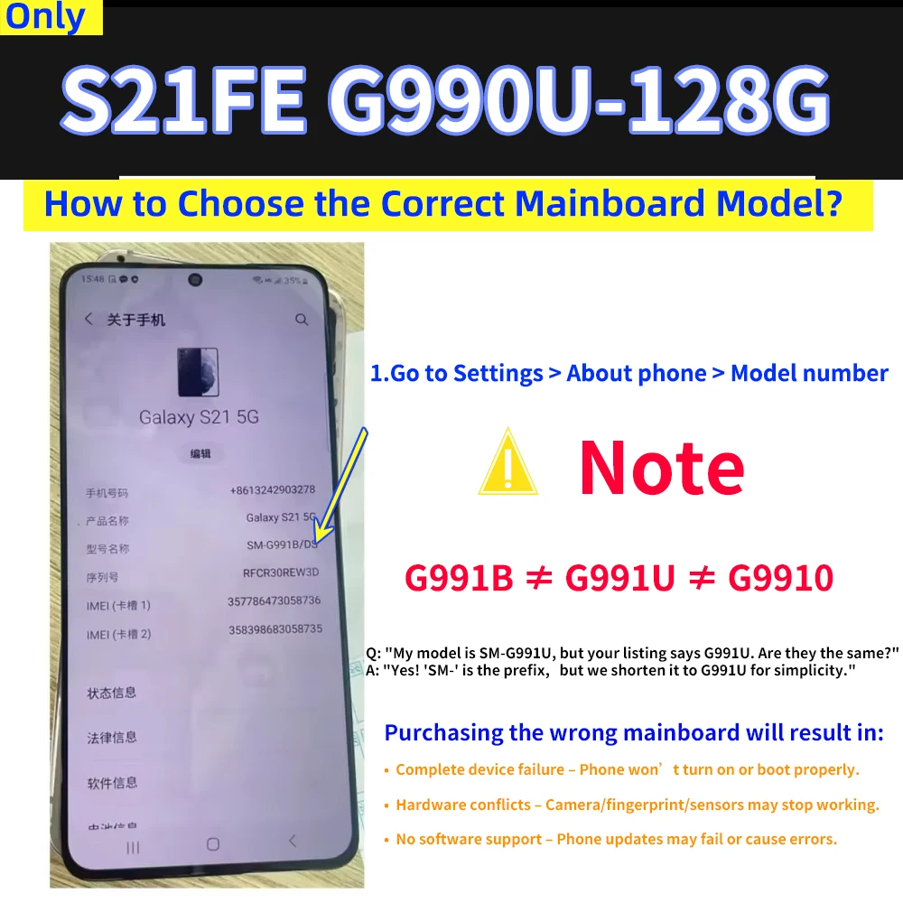 اللوحة الأم 128 جيجابايت لهاتف سامسونج جالاكسي S21...