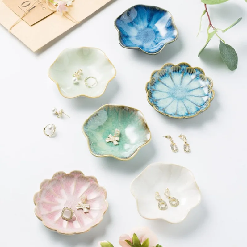 Lotus Jewelry Mini Tray for Girl Bedroom Organize,jewelry display tray,glass decorative tray