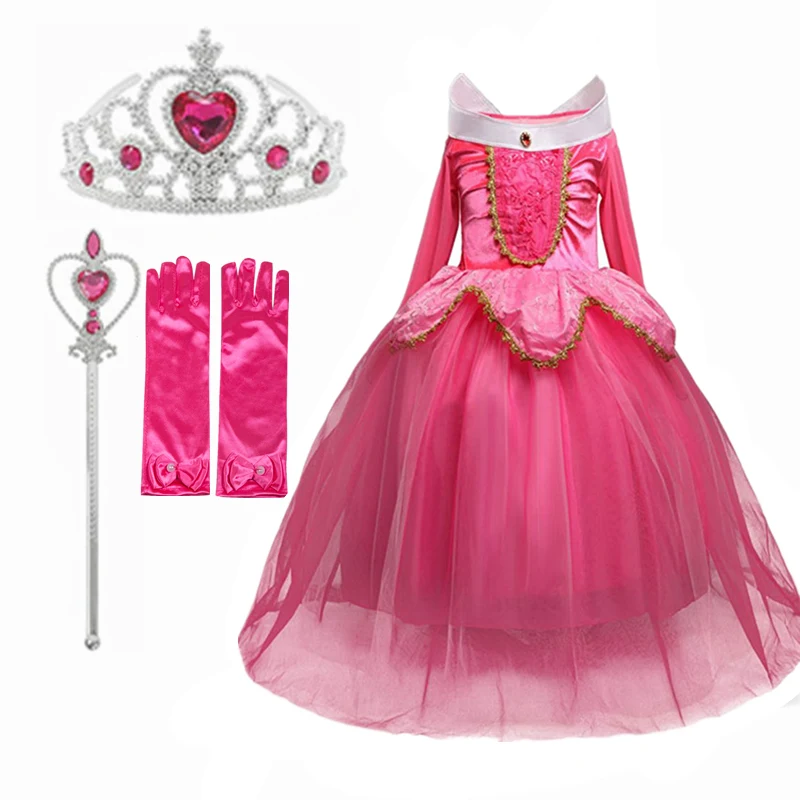 Girls Dress Halloween Princess Dress for Girls Puff Sleeve Mesh Birthday Carnival Party Prom Gown Snow White Cosplay Costume Kids Clothes