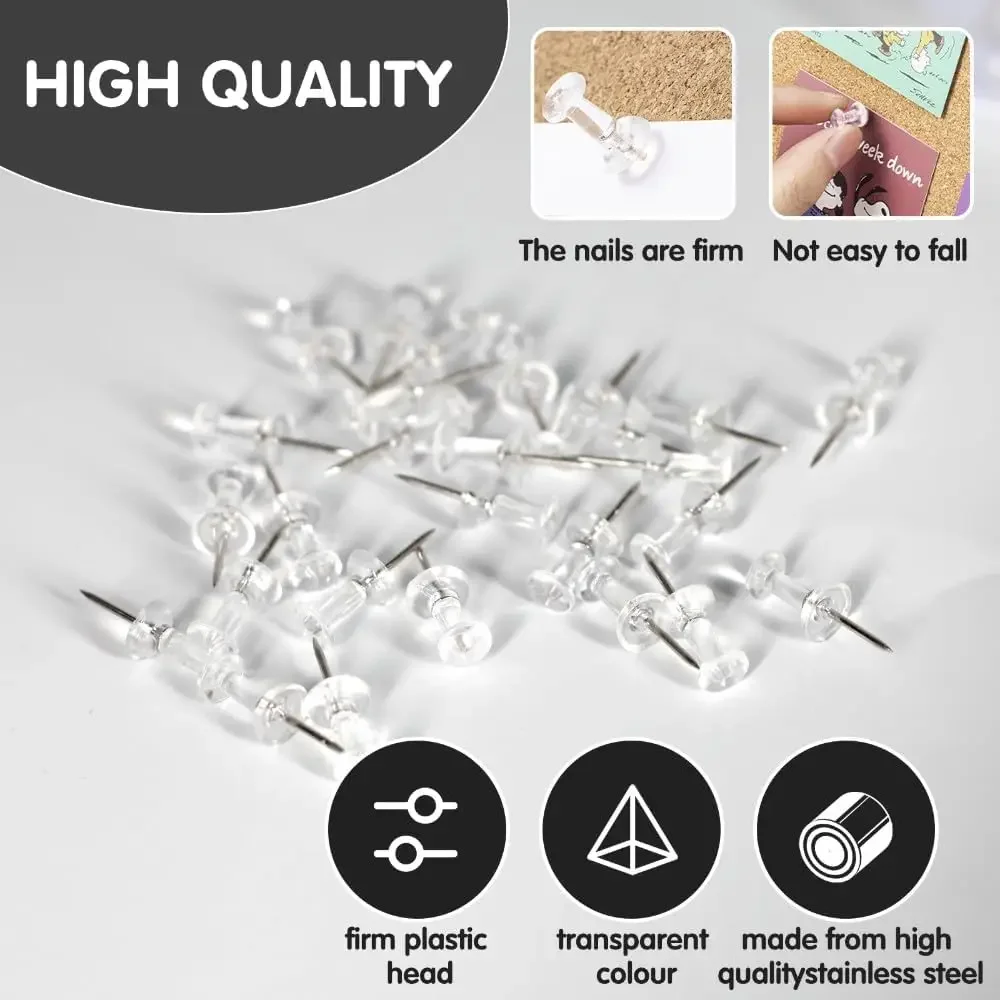 Push Pins Thumb Tacks Stick Pins for Wall Hangings Cork Board Map Calendar Photo Home Office DIY Craft Project 100pcs push pins
