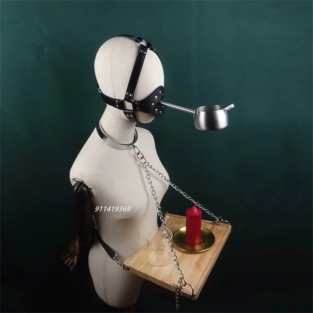 Newest! Couples Toys Materialized Tray Ashtray Dildo Mouth Plug Gagged Collar Nipple Abuse Nipple SM Dog Slave Prop