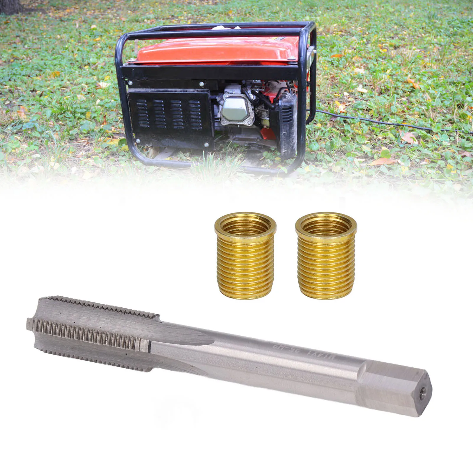 Spark Plug Thread Hole Repair Tools Metal M12x1.25 Inserts M14x1.25 Tap 14mm Rethreaded Kit Threaded Tap Spark Plug Tap Inserts