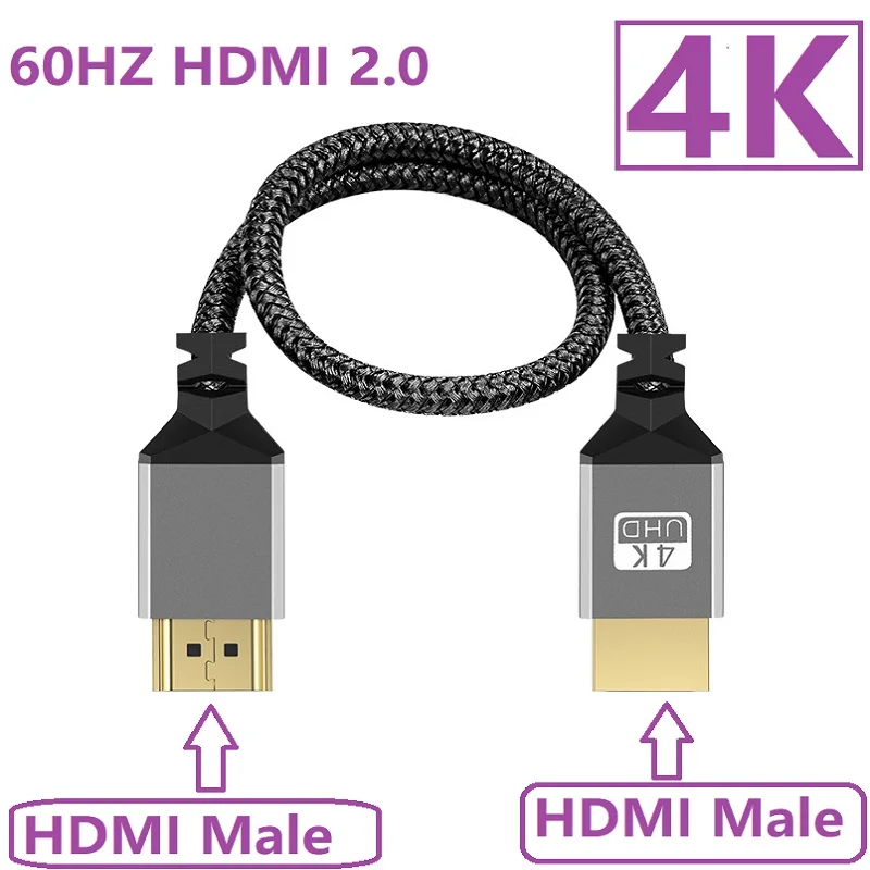Cavo A Treccia Di Nylon 1M/2M/3M/5M/10M Hd 4K @ 60Hz Compatibile V2.0 Cavo Di Prolunga Da Hdmi A Hdmi Maschio Per Fotocamera Monitor Dv