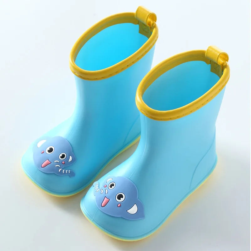 Children Boots Rain Kids Boy Waterproof Light Handy Toddler Girls PVC Rubber Cartoon