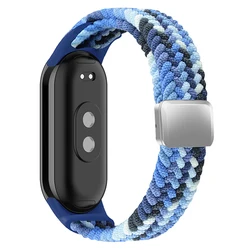 Elastic Nylon Braided Strap with Magnetic Buckle - Mi Band 8 9 10 (Colorful  Blue)