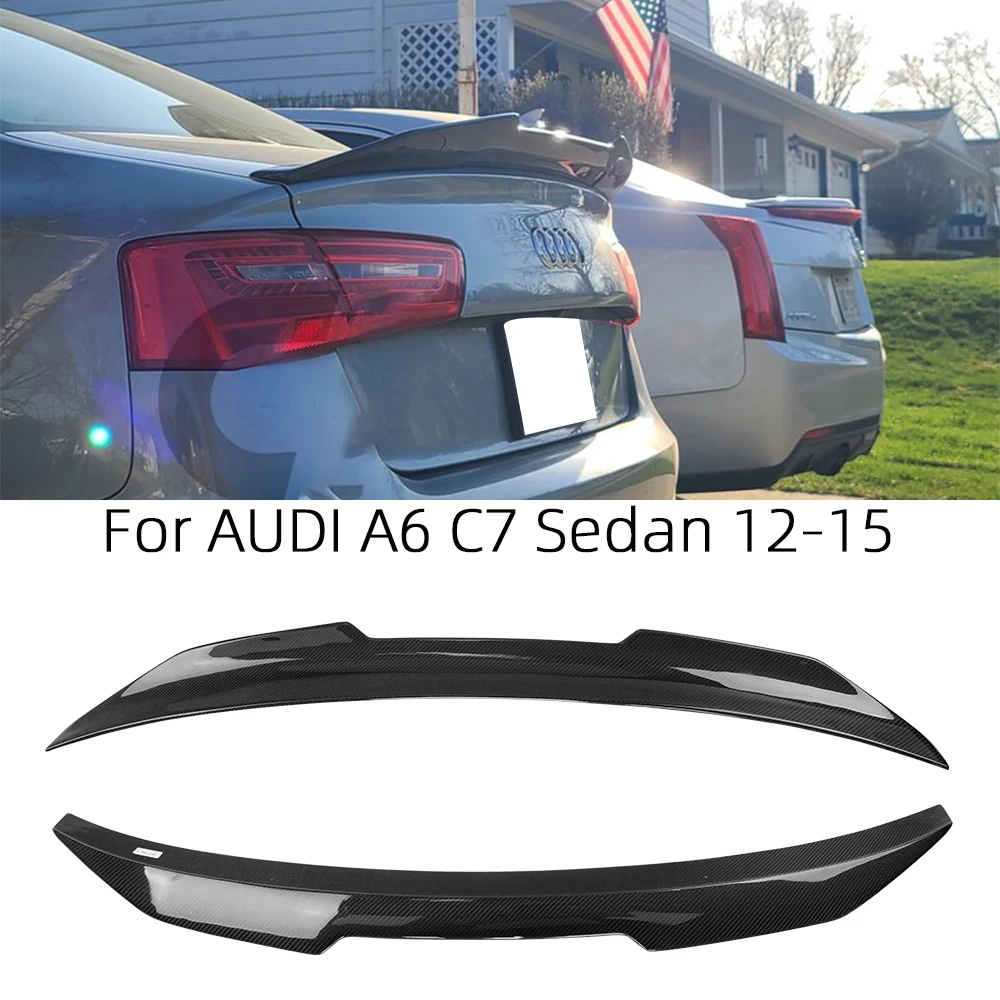 

For AUDI A6 C7 Sedan PSM Style Carbon Fiber Rear Spoiler Trunk Wing 2012-2015 FRP honeycomb Forged